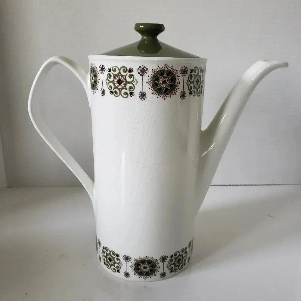 Vintage 1960s Johnston Brothers Large Green/White Coffee/Tea Pot. - Picture 3 of 12